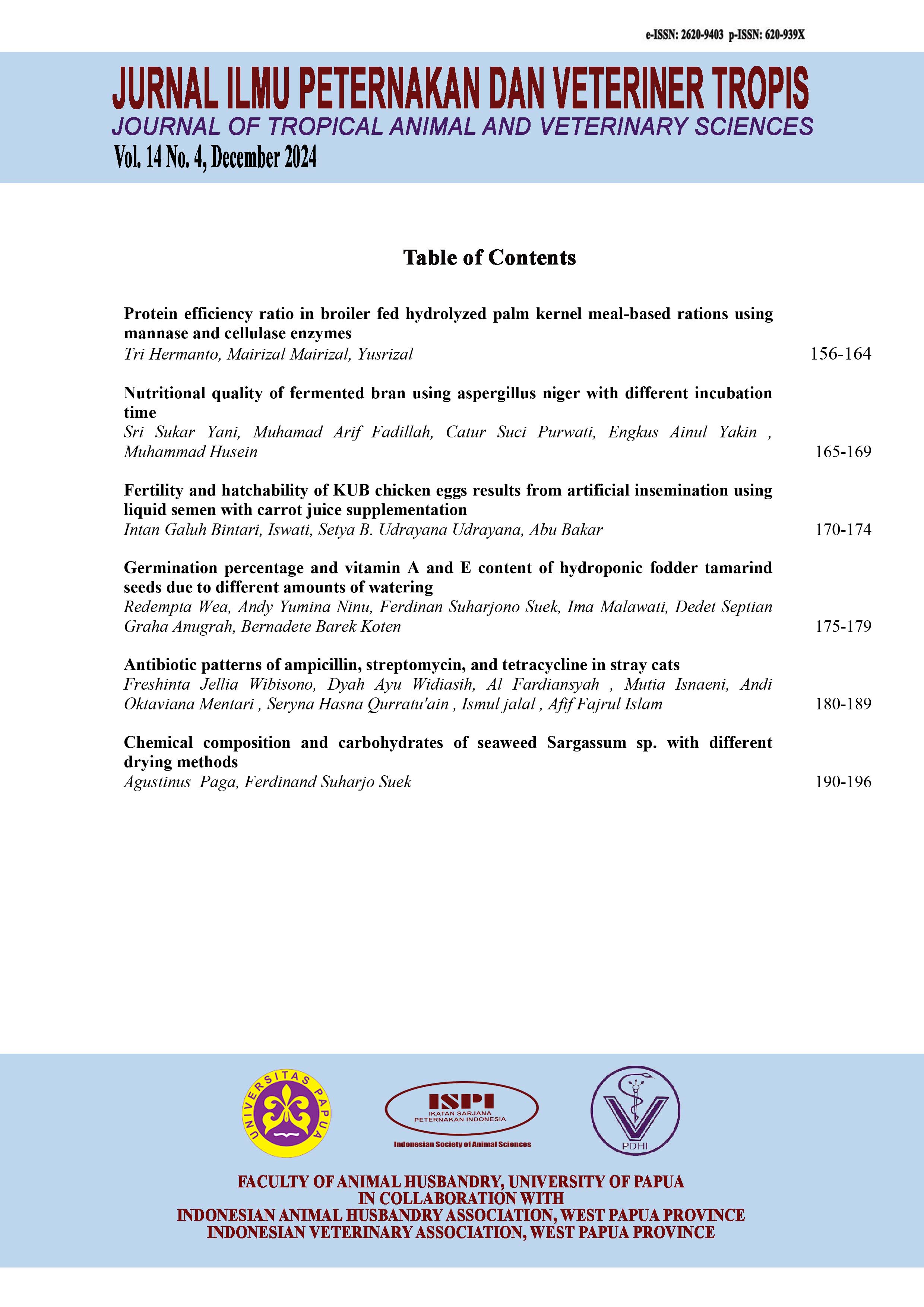 					View Vol. 14 No. 4 (2024): Jurnal Ilmu Peternakan dan Veteriner Tropis (Journal of Tropical Animal and Veterinary Science)
				