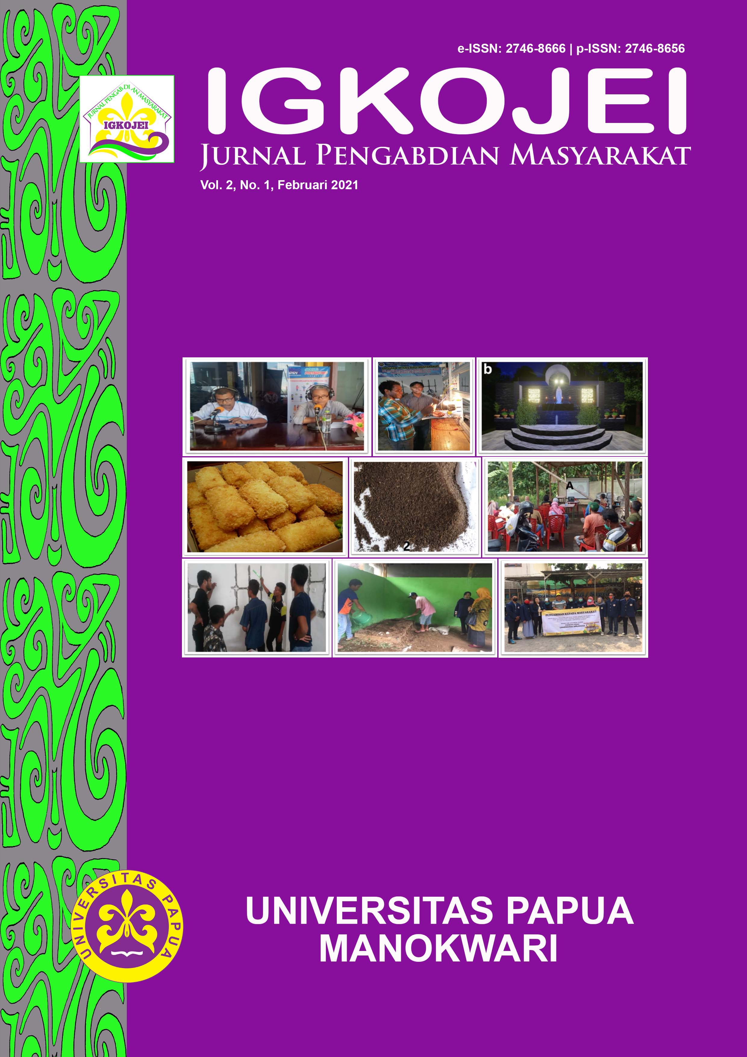 					View Vol. 2 No. 1 (2021): IGKOJEI: Jurnal Pengabdian Masyarakat
				